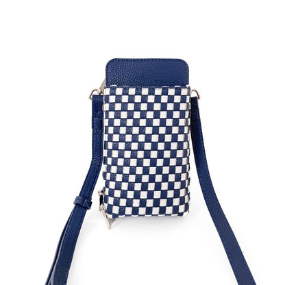 Woven Double Duty Phone Bag : Woven Checkered Navy
