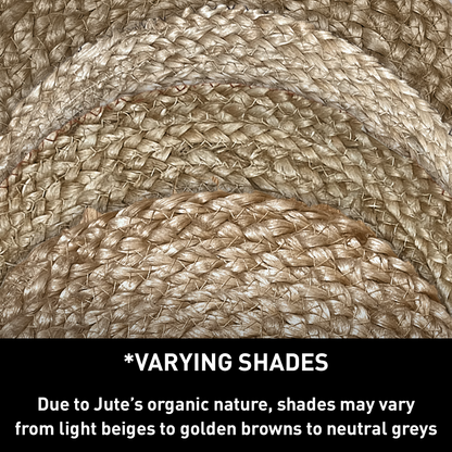 Natural Jute Hand Braided Round Placemats, Set of 4- 15 Inch diameter