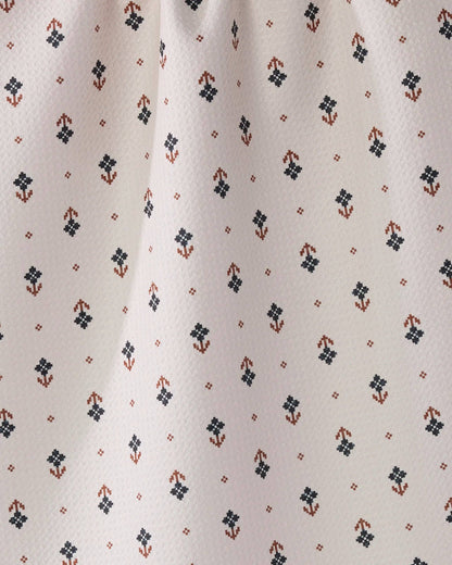 Folk Pixel White Tea Towel