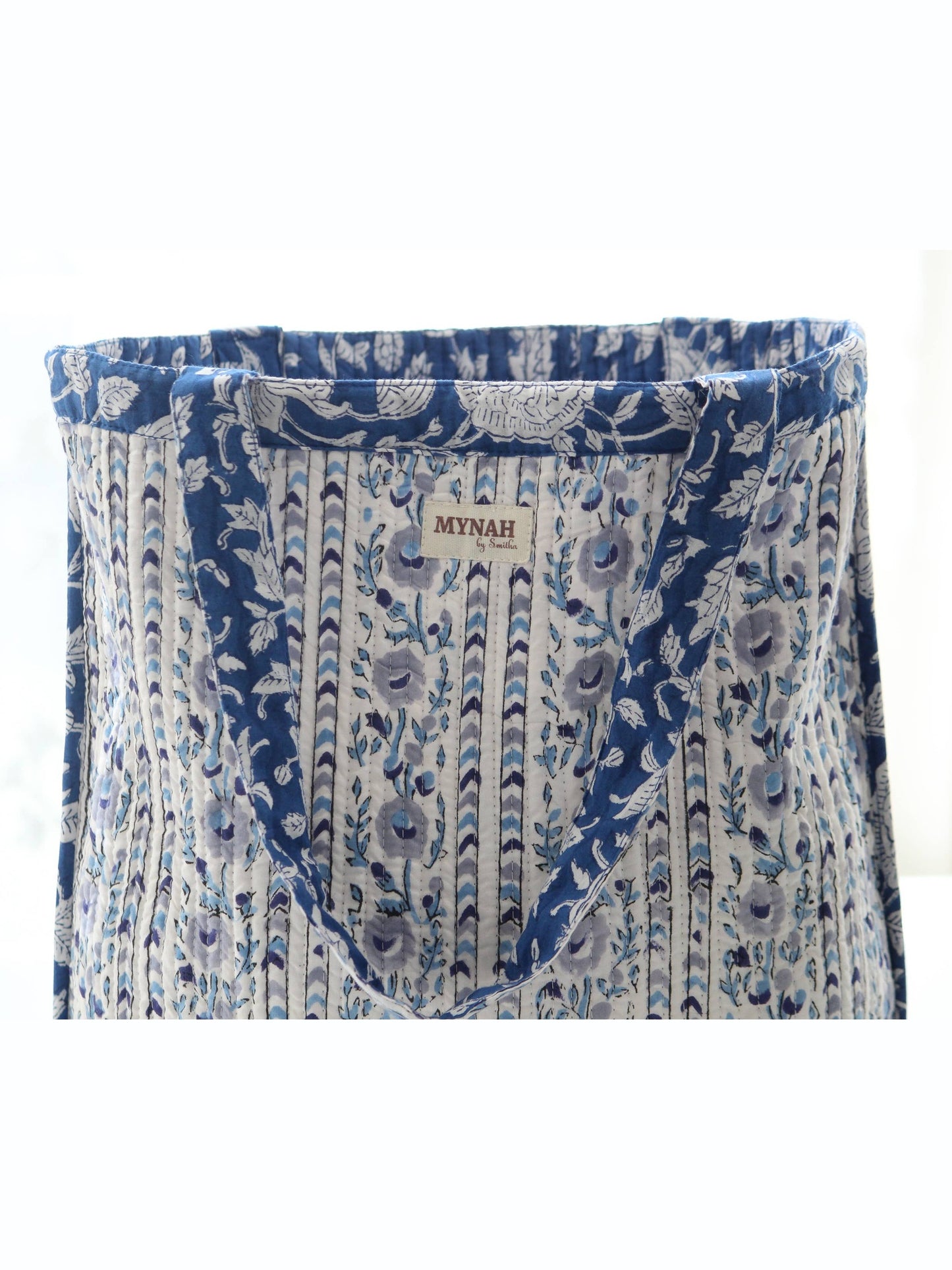 Porcelain floral print reversible tote bag-Small laptop bag