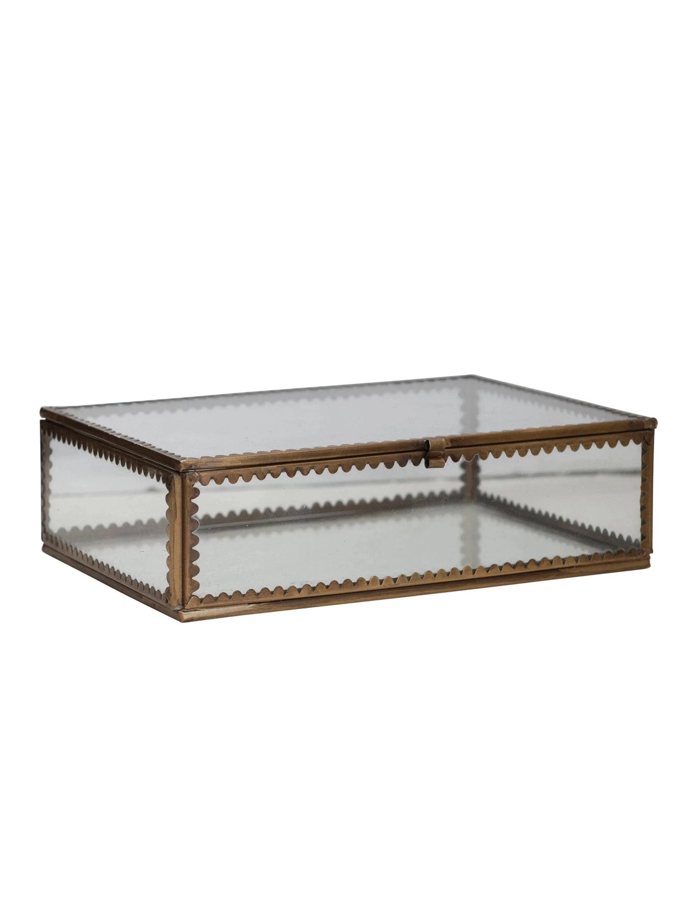 Brass & Glass Display Box w/ Scalloped Edges