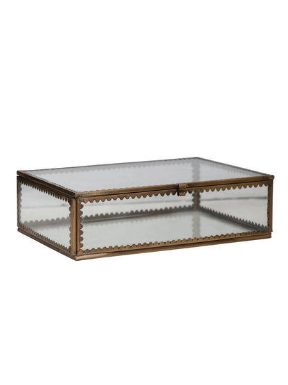 Brass & Glass Display Box w/ Scalloped Edges