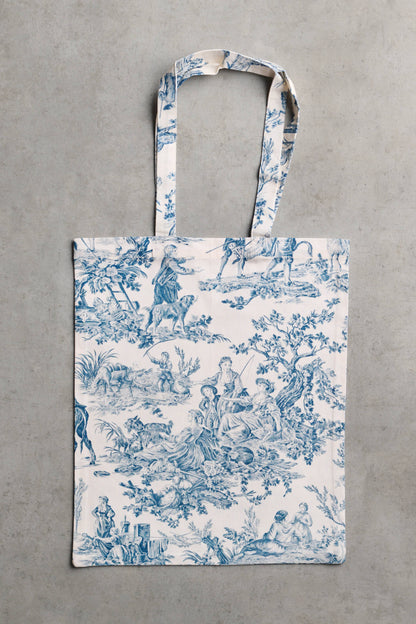 Tote Bag 100% Cotton - The Miller - Blue - 14" x 17"
