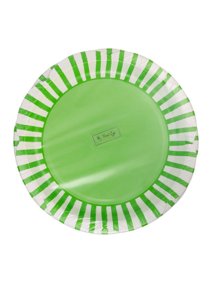 PAR1133 - Green Striped Scallops 9" Plate