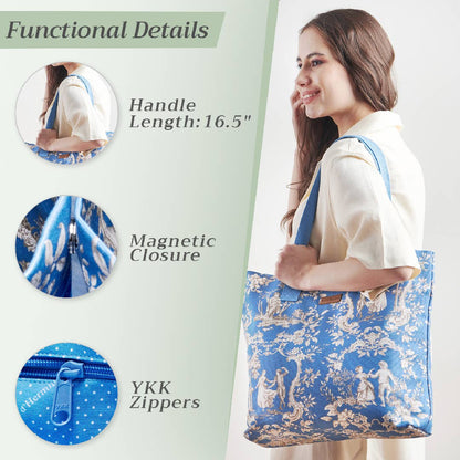 Canvas Tote Bag 100% Cotton Joli Jouy - 17.7" x 14.5"
