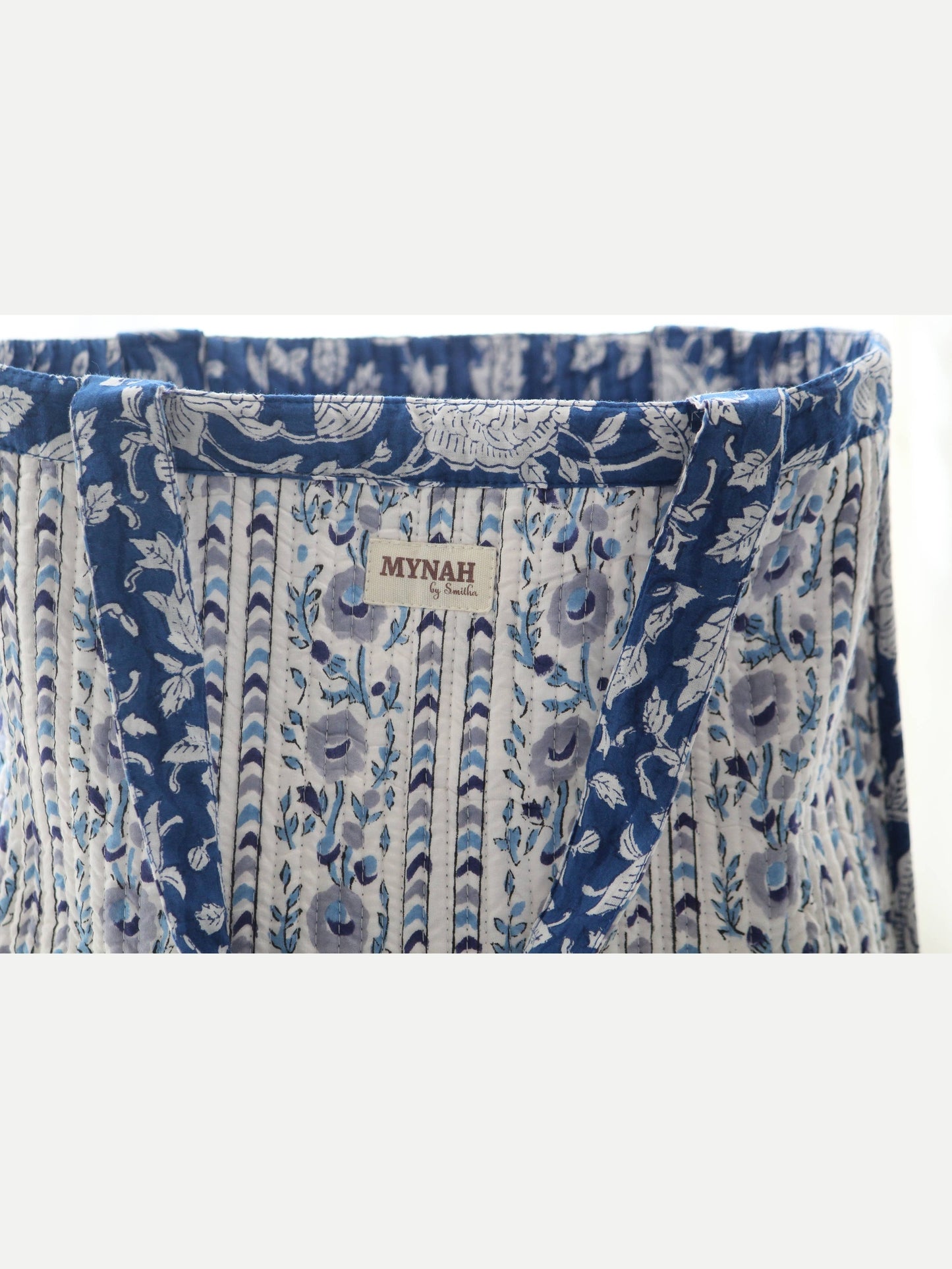 Porcelain floral print reversible tote bag-Small laptop bag