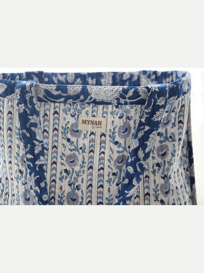 Porcelain floral print reversible tote bag-Small laptop bag