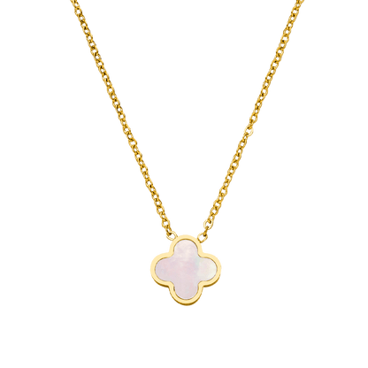 Clover mother-of-pearl necklace | 18K gold plated: Gold