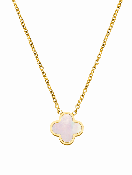 Clover mother-of-pearl necklace | 18K gold plated: Gold