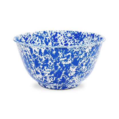 Splatter Enamelware Large Salad Bowl: Blue Splatter
