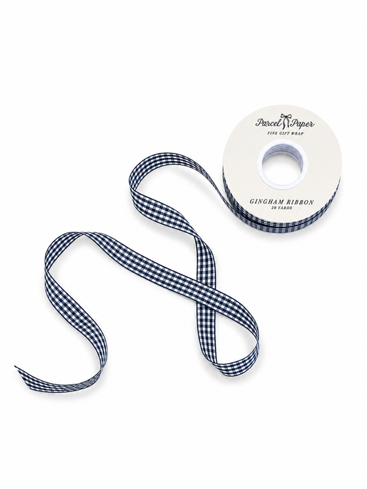 'Navy' Gingham Ribbon