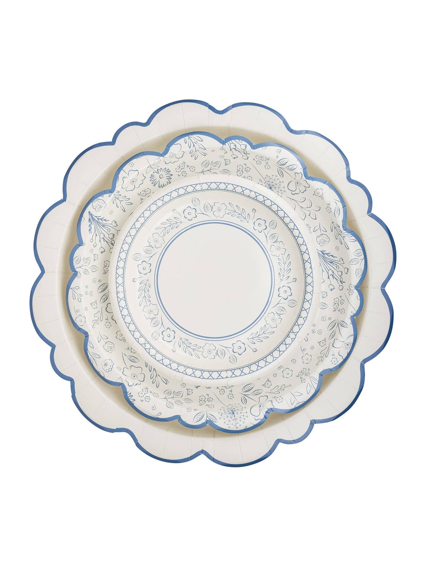 PEM1042 - Pembroke Cream with Blue Edge 12" Paper Plate
