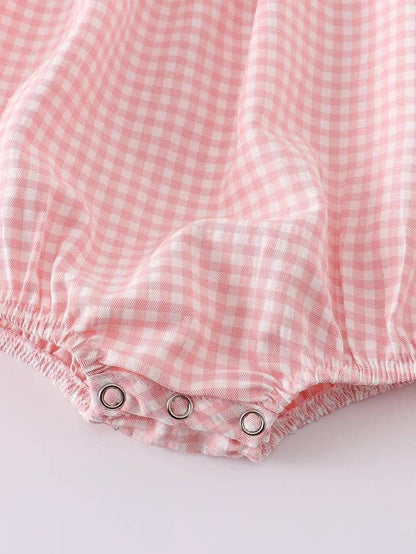 Baby Girls Strawberry Plaid Smocked Romper