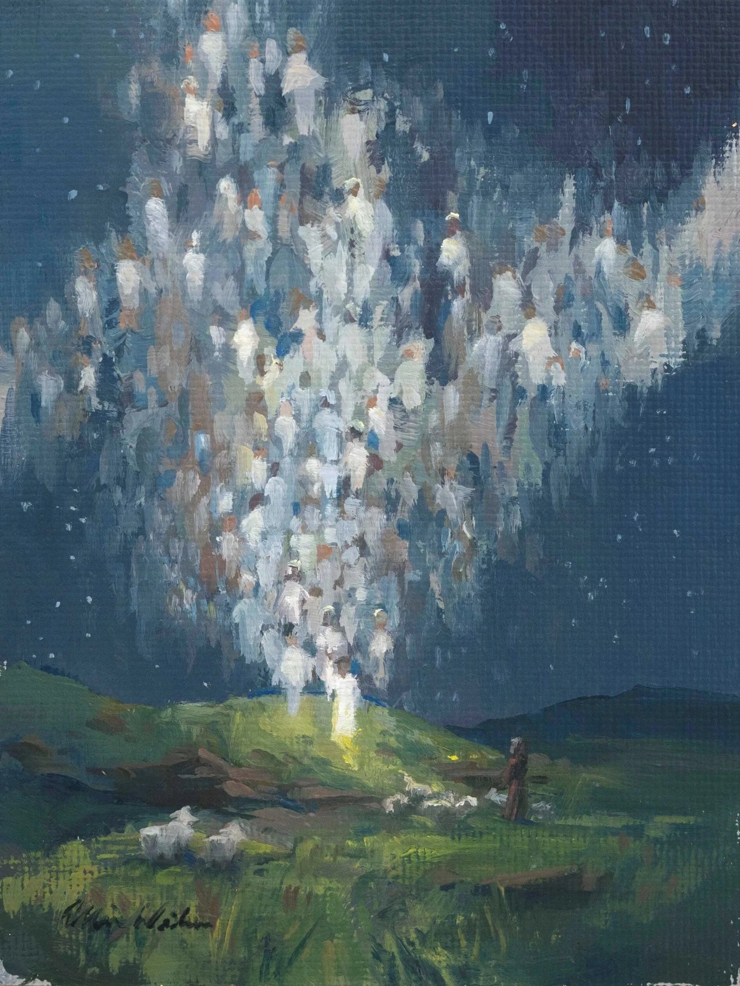 Gold Framed 6" x 8" Angels Print by Ellie Wilson