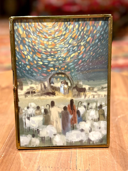 "Hopes and Fears" by Sarah Richards Samuelson Print in Brass Easel Frame