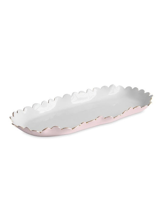 ENCANTO Colette Oblong Tray (Camellia and White)
