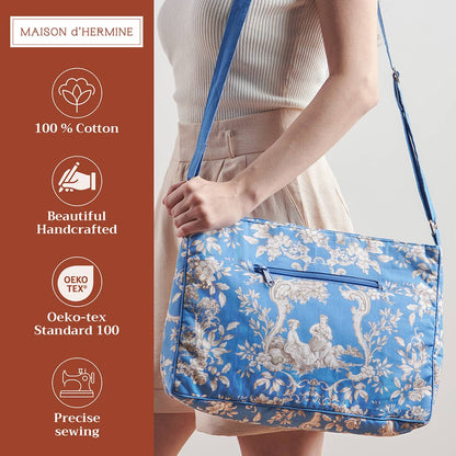 Hand Bag  Cotton for Everyday/Daily Use - Joli Jouy - Blue