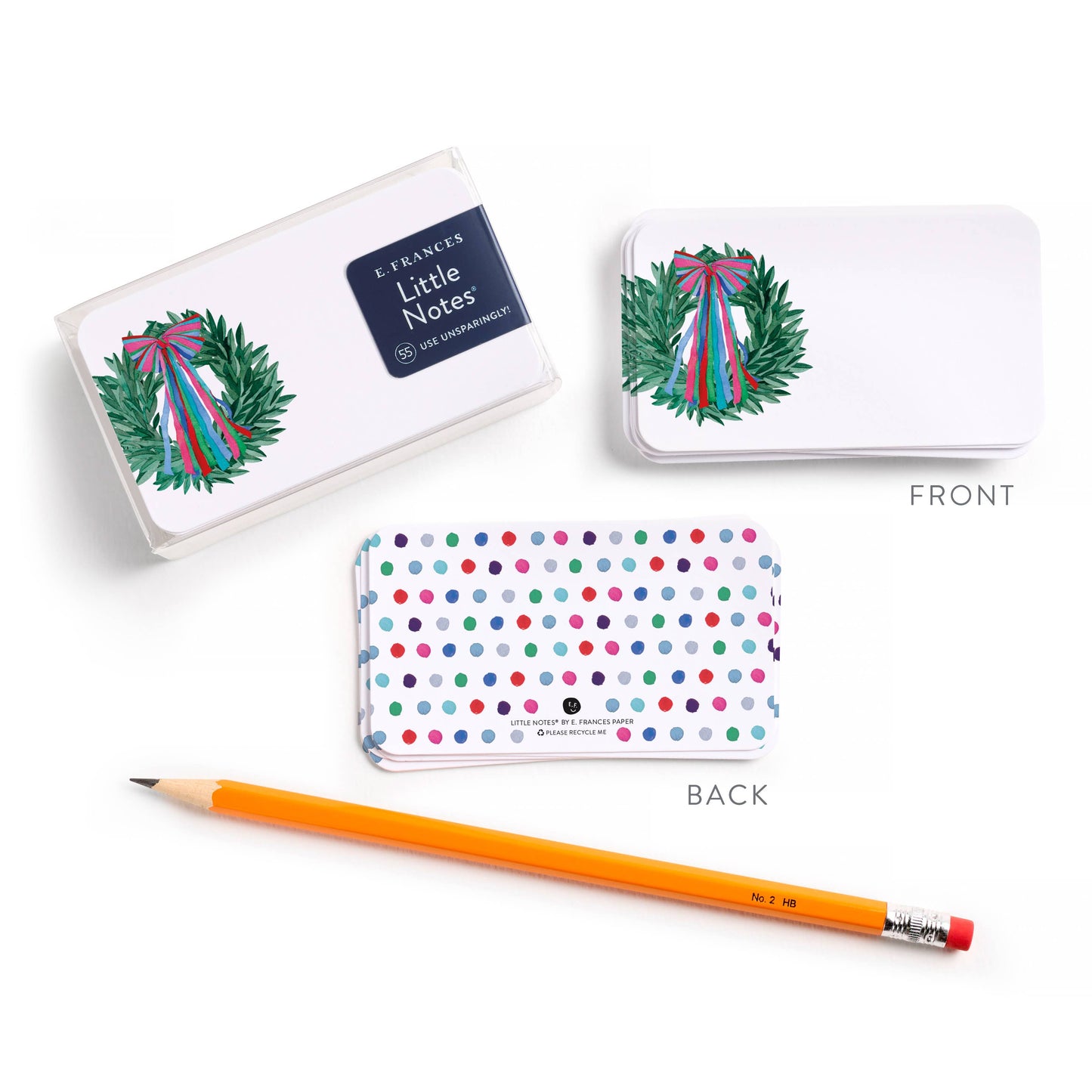 Colorful Wreath Little Notes® – Notecards, Set of 55