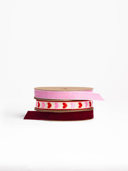 Hearts Woven Ribbon || Valentine's Day Ribbon