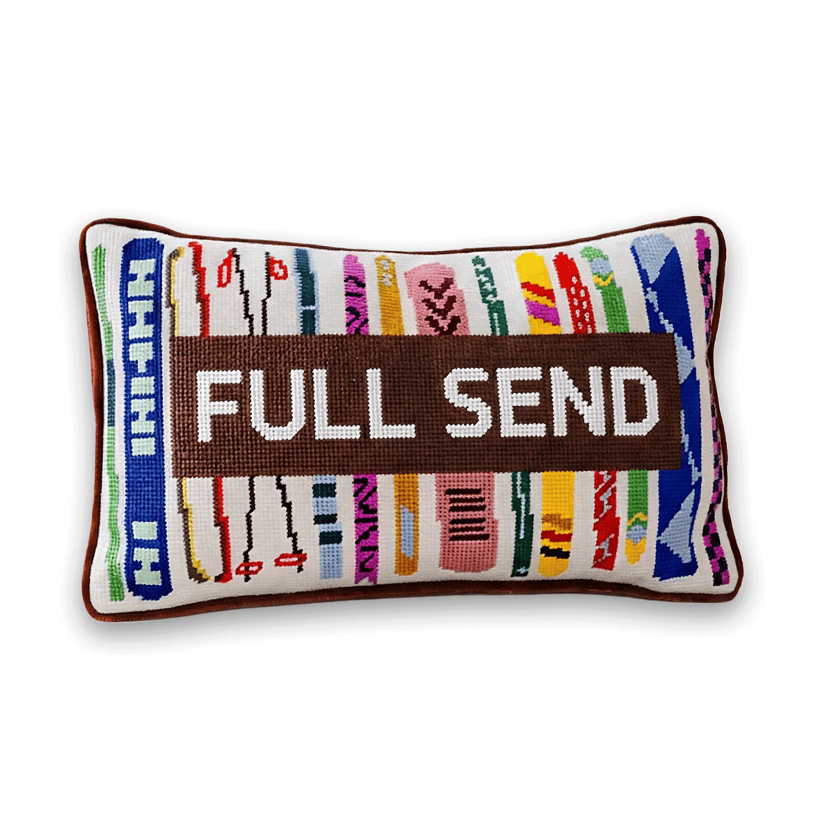 Full Send Needlepoint Pillow
