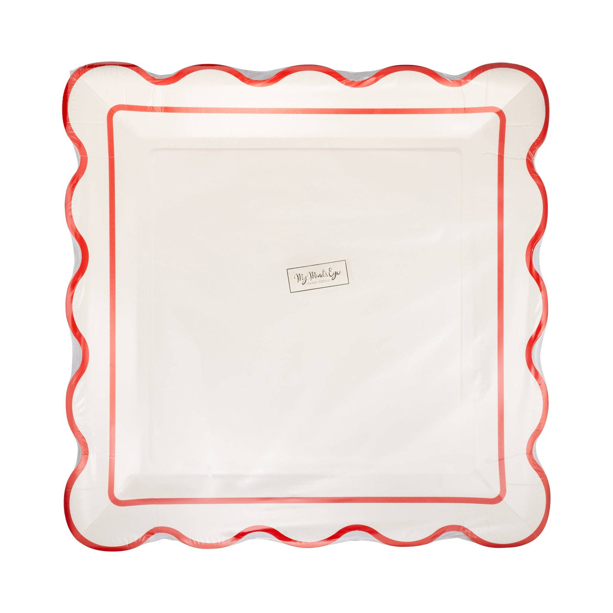 STN1242 - Cream Scalloped Square Plate