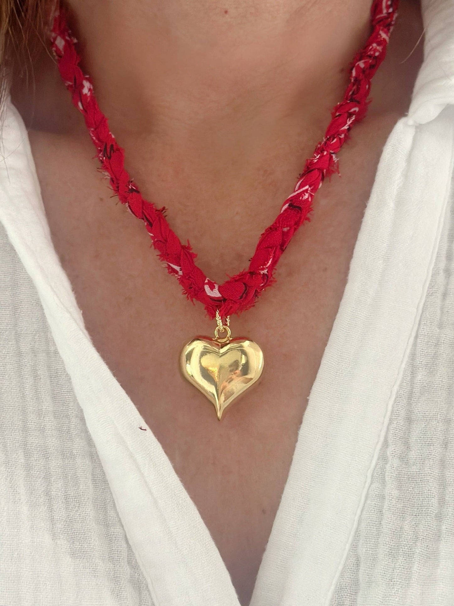 Gameday Love Bandana Necklace: Red