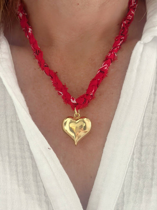 Gameday Love Bandana Necklace: Red