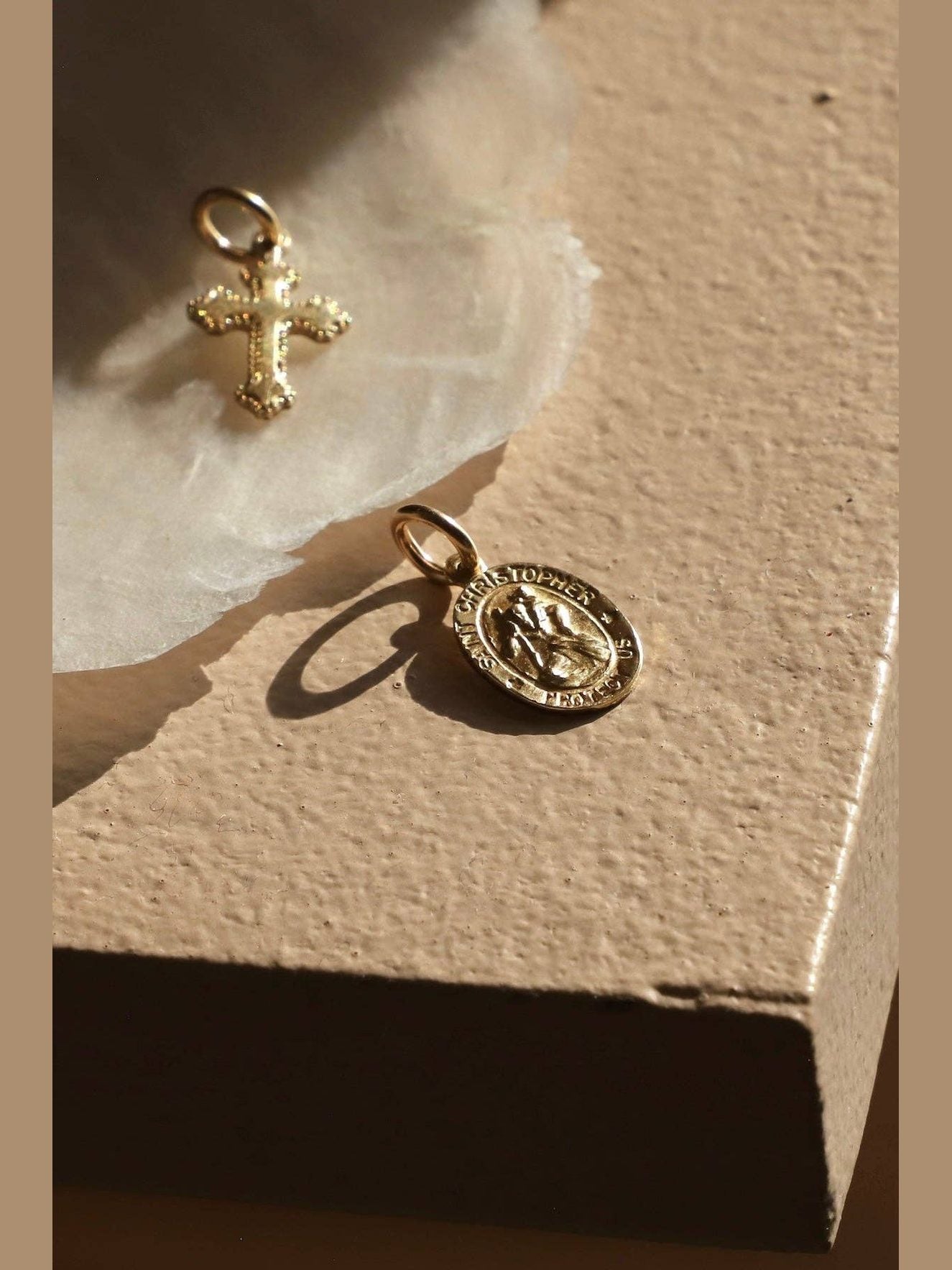 ST. CHRISTOPHER CHARM- GOLD FILLED (charm only)