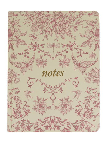 Red Toile Notes Journal, Hardcover Stationery