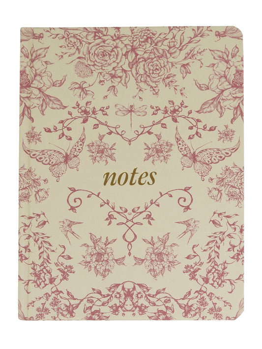 Red Toile Notes Journal, Hardcover Stationery