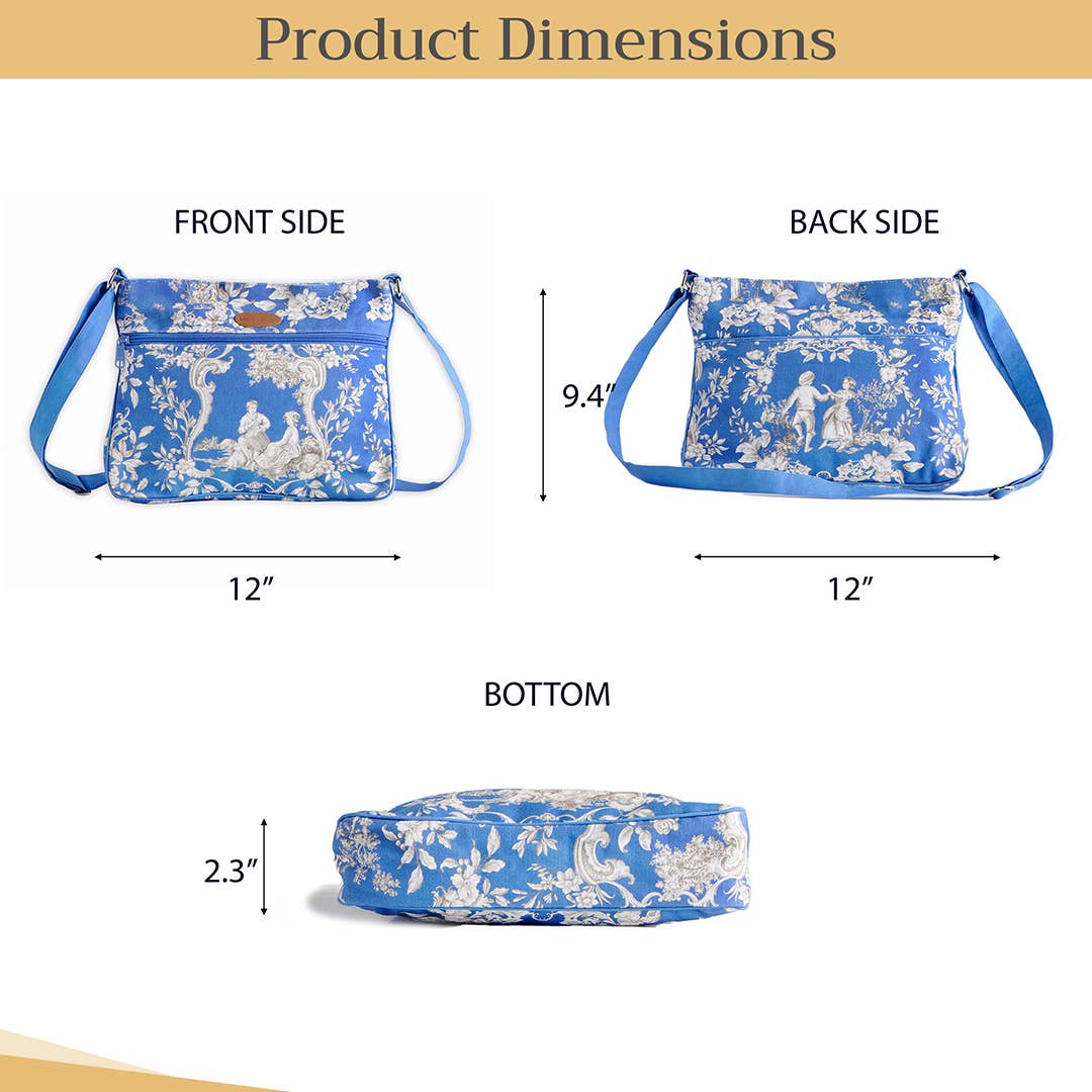 Crossbody Bag  Cotton Sling Bag for Women - Joli Jouy - Blue