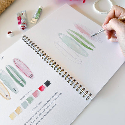 Tropical watercolor paint workbook