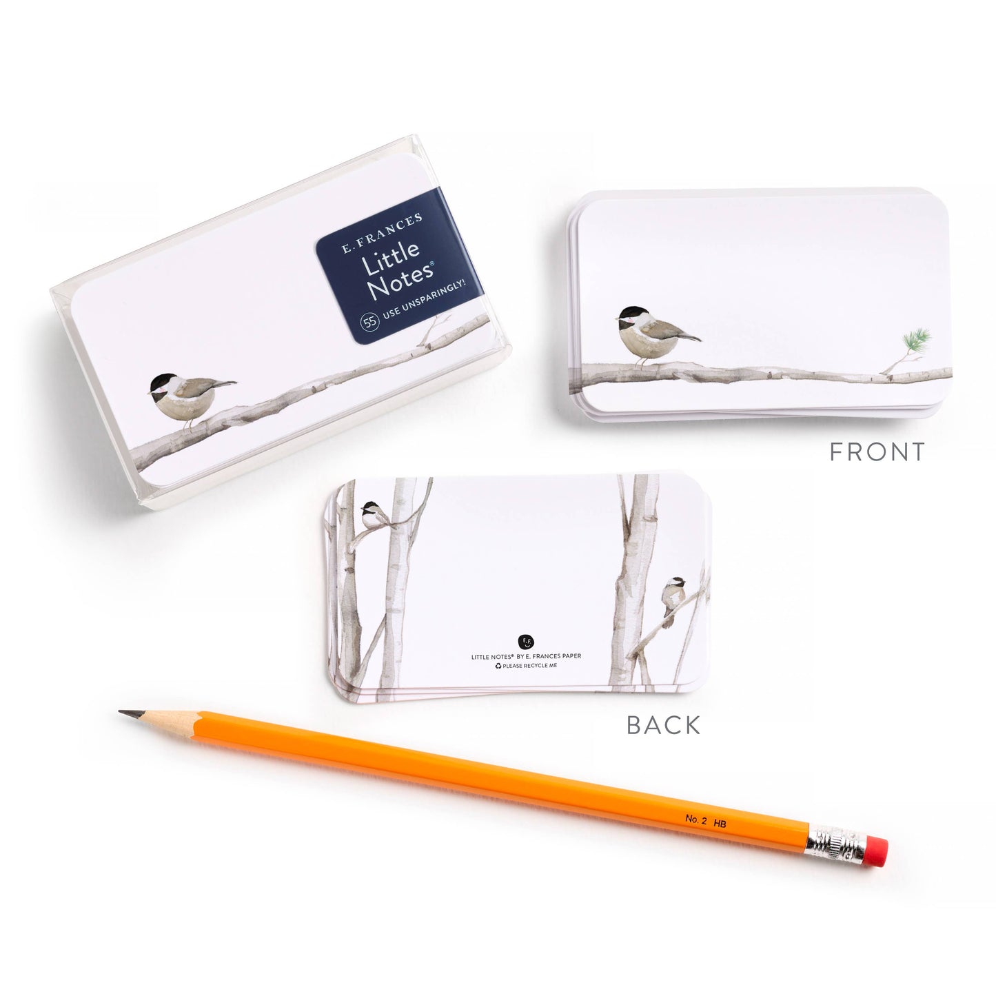 Chickadee Little Notes® – Mini Notecard Pack, Set of 55