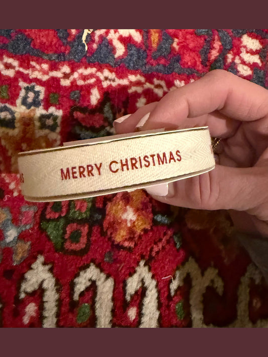 Merry Christmas Ribbon (Scarlet Red) 10yds