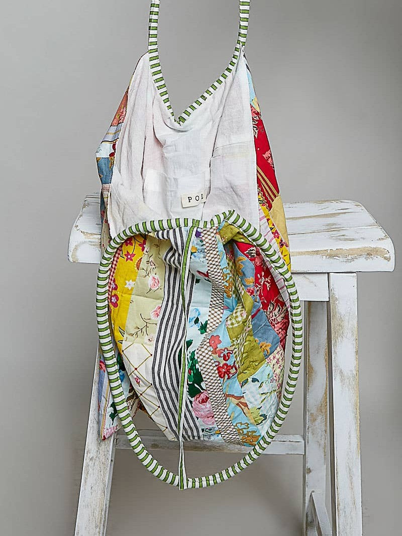 Boho Quilted patchwork Shoulder Bag: CREAM MULTI