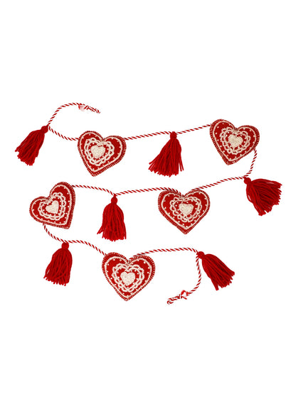 Valentine Heart Garland - Red