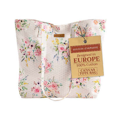 Canvas Tote Bag 100% Cotton Sweet Rose Lavender - Lush