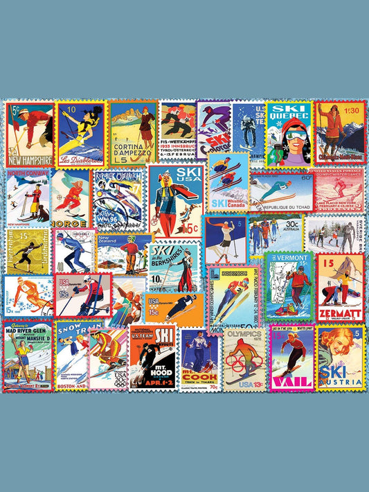 Ski Stamps (1915pz) - 1000 Piece Jigsaw Puzzle