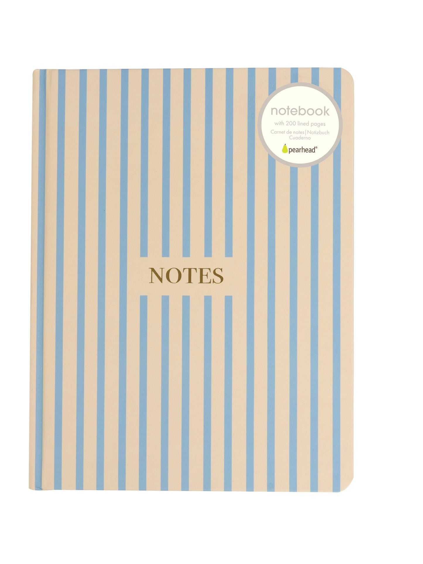 Cream and Blue Striped Notes Journal, Hardcover Stationery