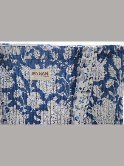Porcelain floral print reversible tote bag-Small laptop bag