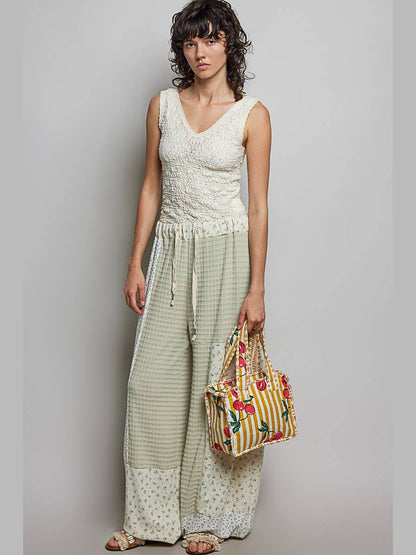 Essentials Mini Quilted Fabric Cube Bag: HONEY STRIPE MULTI