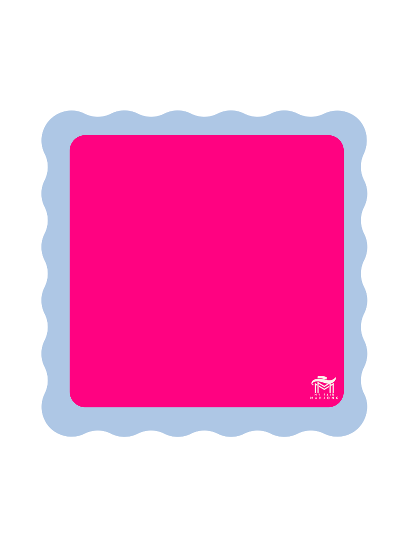 MINI MAHJONG MAT  |  Color Wave  |  21" x 21": Orange Center- Pink Scallop