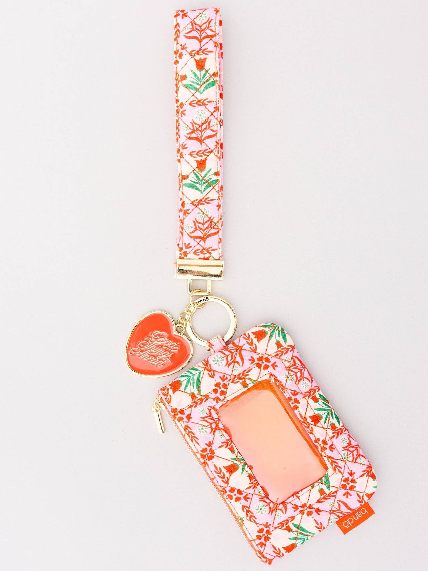 Wristlet, Pink Tile Floral