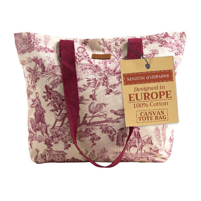 Canvas Tote Bag 100% Cotton The Miller - Red - 17.7" x 14.5"