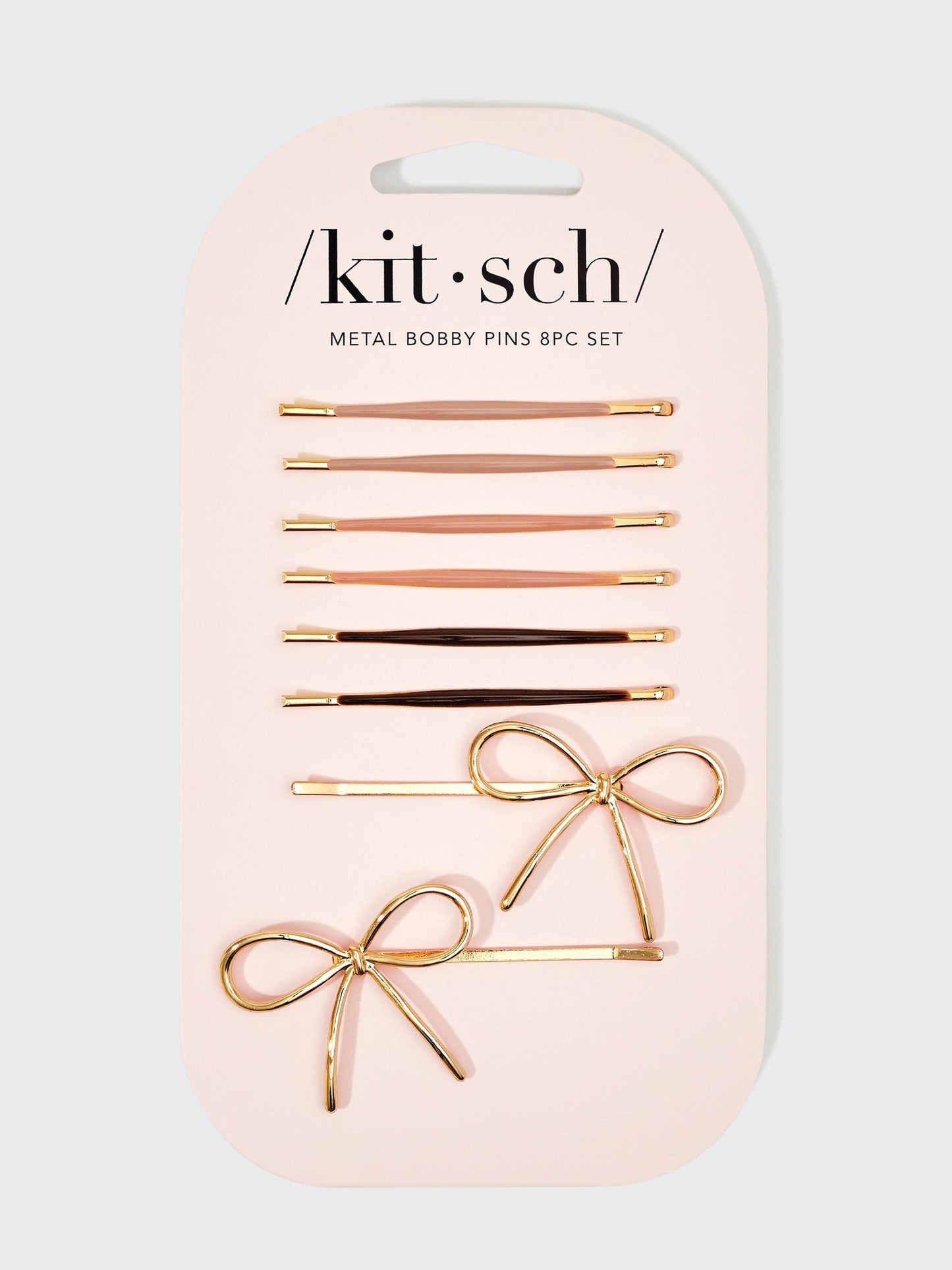 Metal Enamel Cloud & Bow Bobby Pins 8pc Set - Rosewood