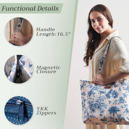 Canvas Tote Bag 100% Cotton Bonobo - Blue - 17.7" x 14.5"