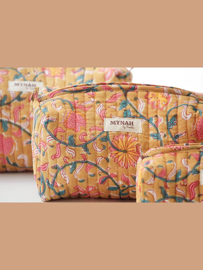 Henna vines print travel/makeup/organizer/bag-Set of 3