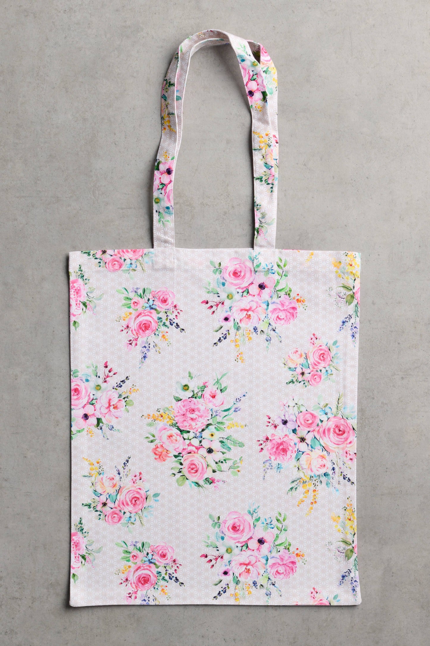 Tote Bag 100% Cotton - Sweet Rose Lavender -Lush - 14" x 17"