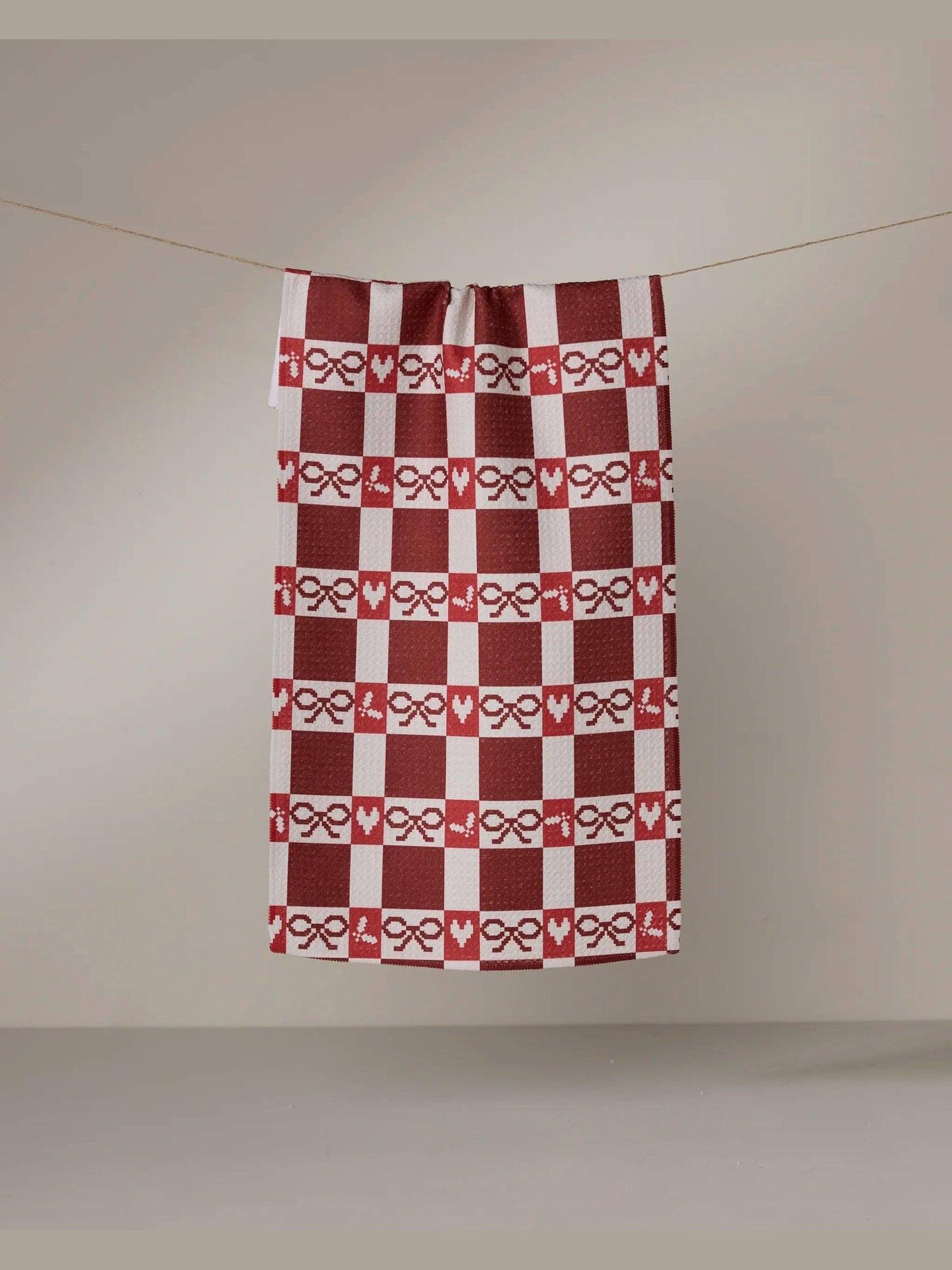 Mistletoe Gingham Bar Towel
