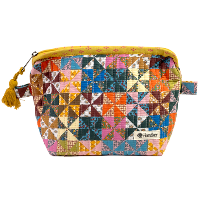 Calico Quilted Zipper Pouch